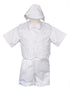 Rain Kids Baby Boys White 4 pc Diamond Pattern Vest Hat Baptism Outfit 3-24M - SophiasStyle.com